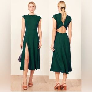 Reformation Gavin Dress in Emerald — Size 2 — Never Worn